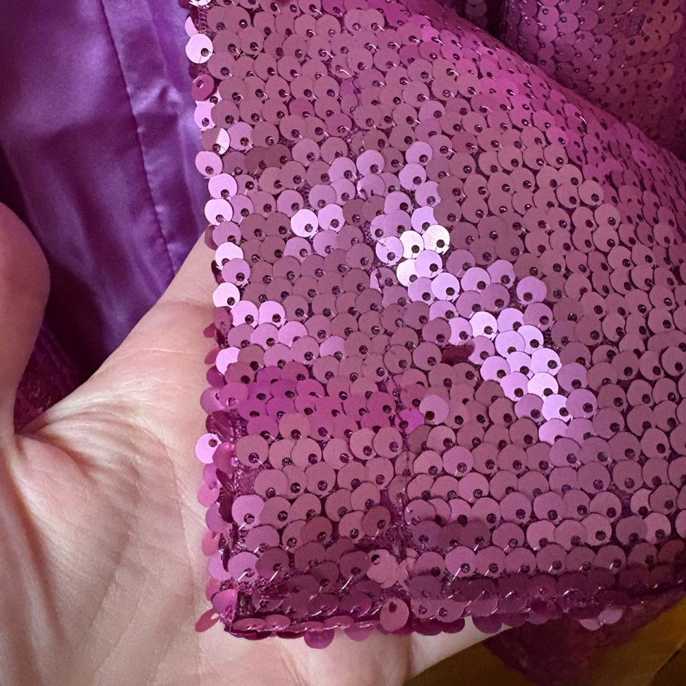 ❤️ NWT TCEC Showstopper Pink Sequin blazer Jacket size medium Valentine’s - Picture 10 of 11